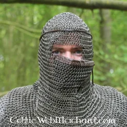 Ulfberth Maliënkap Met Driehoekig Vizier, Ronde Ringen - Ronde Klinknagels, 8 Mm 11 Ulfberth Maliënkap Met Driehoekig Vizier, Ronde Ringen - Ronde Klinknagels, 8 Mm -Sabels Verkoopwinkel malienkap met driehoekig vizier ronde ringen ronde 3